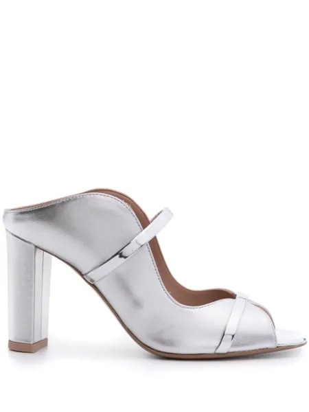 Malone Souliers мюли Norah 85 с эффектом металлик, серебристый