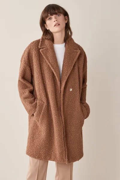 Коричневое детское пальто Emme marella из искусственной овчины Emme By Marella, коричневый