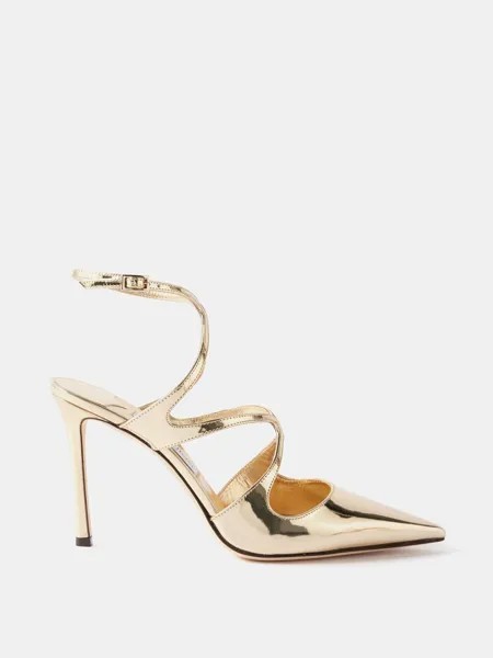 Туфли azia 95 из зеркальной кожи Jimmy Choo, золото