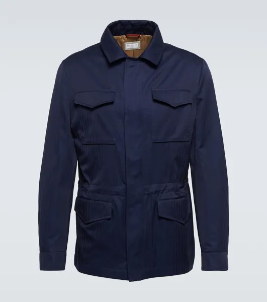 Хлопковая куртка Brunello Cucinelli, синий