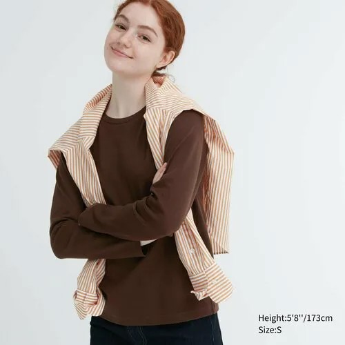 Лонгслив Uniqlo, размер S, коричневый