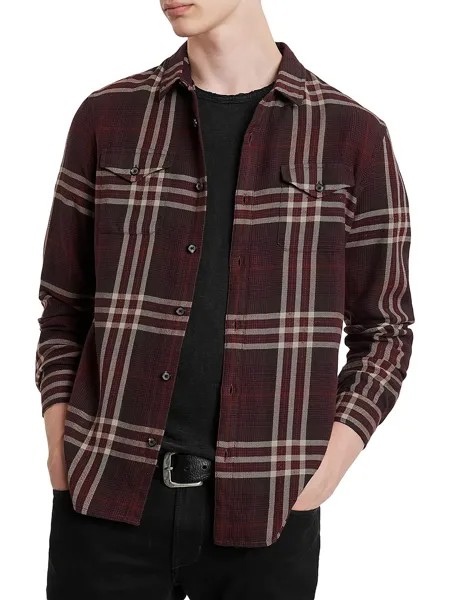 Мужская трикотажная рубашка на пуговицах с воротником Dale John Varvatos, цвет Merlot