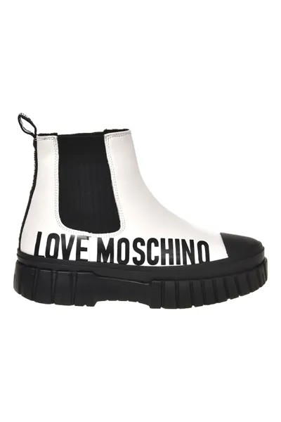 Кожаные ботинки челси с логотипом Love Moschino, черный