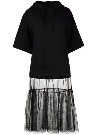 RED Valentino худи с сетчатым подолом