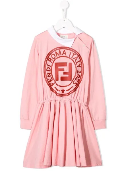 Fendi Kids платье с логотипом