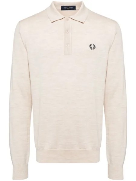 Fred Perry рубашка поло из смесовой шерсти, нейтральный цвет