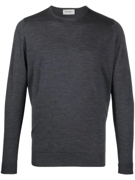 John Smedley джемпер с круглым вырезом, серый