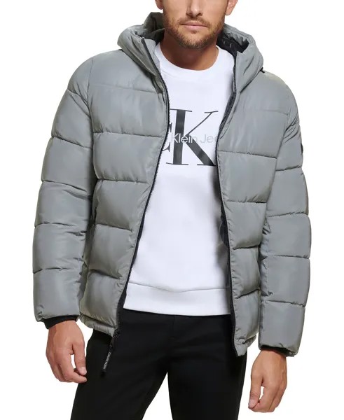 Мужская блестящая куртка-пуховик с капюшоном Calvin Klein