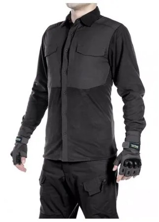 Рубашка флисовая мужская утепленная GONGTEX Superfine Fleece Shirt, цвет Черный (Black)-L