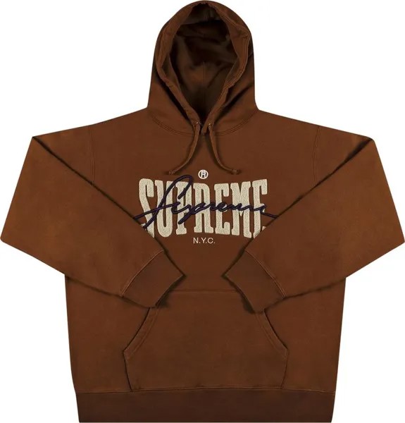Толстовка Supreme Embroidered Chenille Hooded Sweatshirt 'Brown', коричневый