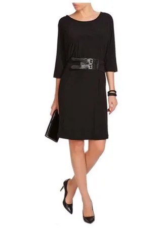 Платье Donatella Via Roma, свободный силуэт, мини, размер L, черный