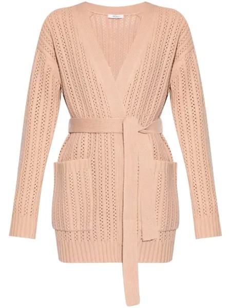 Max Mara кардиган с перфорацией, нейтральный цвет