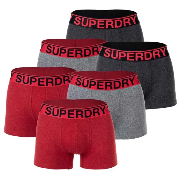 Боксеры Superdry, светло-серый/темно-серый/красный