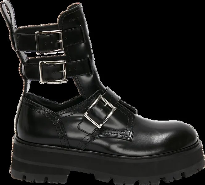 Ботинки Alexander McQueen Wmns Rave Buckle Boot Black, черный