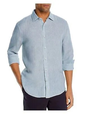 Дизайнерская брендовая мужская синяя классическая рубашка с длинным рукавом на пуговицах, повседневная рубашка XXL