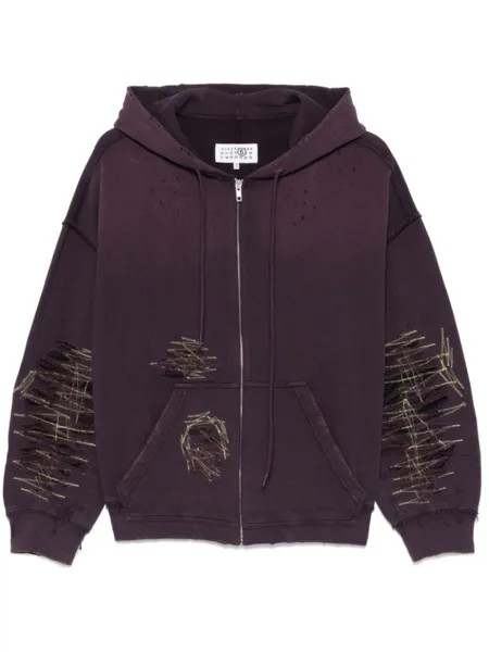 MM6 Maison Margiela худи с эффектом потертости, фиолетовый