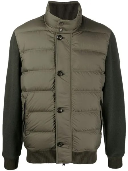 Woolrich стеганая куртка на пуговицах, зеленый