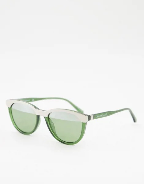 Двухцветные солнцезащитные очки Calvin Klein Jeans CKJ10519S-Зеленый