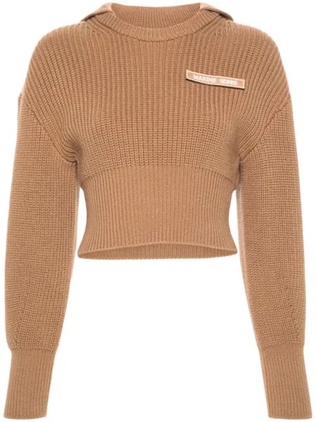 Marine Serre свитер Half Cardigan Knit Sailor, коричневый