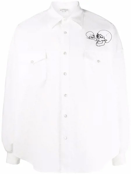 Alexander McQueen рубашка с вышивкой Skull