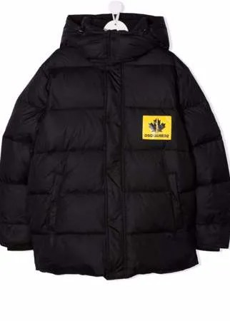 Dsquared2 Kids пуховик с нашивкой-логотипом