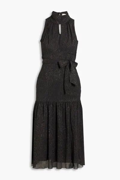 Платье миди из крепона с металлизированным вырезом Ambrose DIANE VON FURSTENBERG, черный