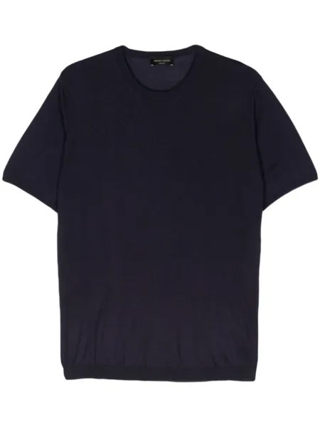 Roberto Collina knitted silk T-shirt, синий