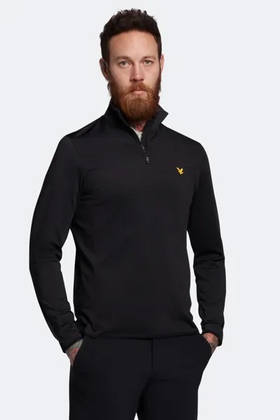 Черная толстовка среднего слоя Tech с молнией 1/4 Lyle & Scott, черный