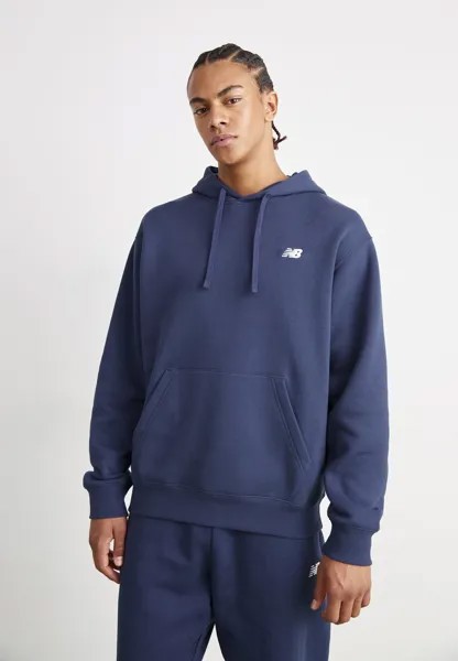 Толстовка Sport Essentials Small Logo Brushed Hoodie New Balance, цвет navy