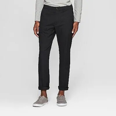 Мужские брюки-чиносы Slim Fit Tech — Goodfellow - Co, однотонный черный, 34x32