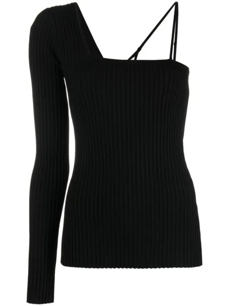 Helmut Lang топ на одно плечо, черный