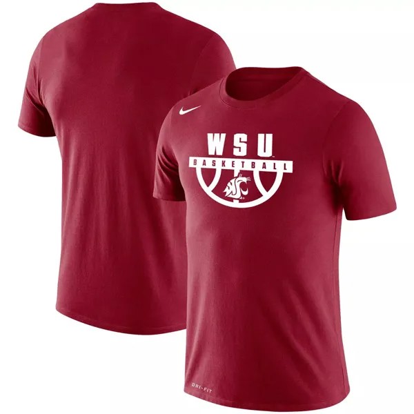 Мужская малиновая футболка Washington State Cougars Basketball Drop Legend Performance Nike