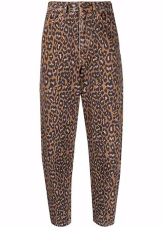 Essentiel Antwerp укороченные джинсы с леопардовым принтом