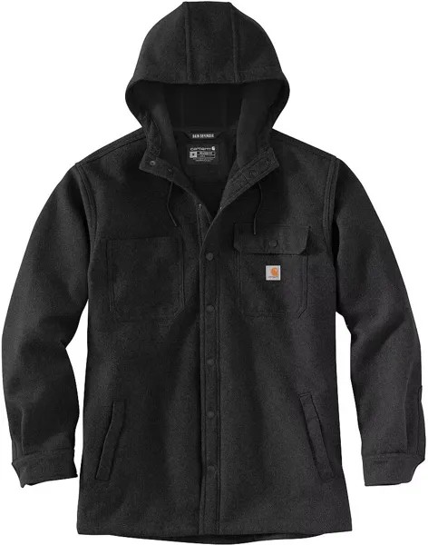 Мужская куртка-рубашка с капюшоном Carhartt Rain Defender свободного покроя, черный