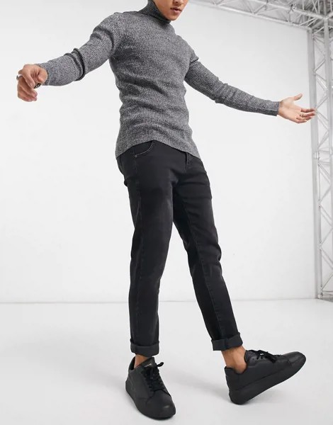 Черные джинсы прямого кроя из переработанных материалов SikSilk-Черный цвет