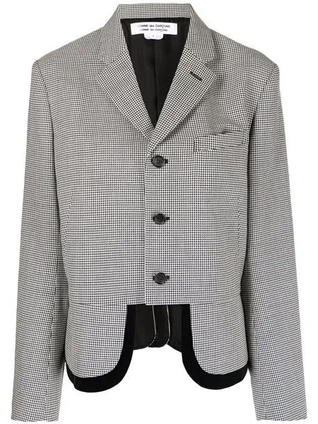 Comme Des Garçons Comme Des Garçons houndstooth asymmetric-hem blazer