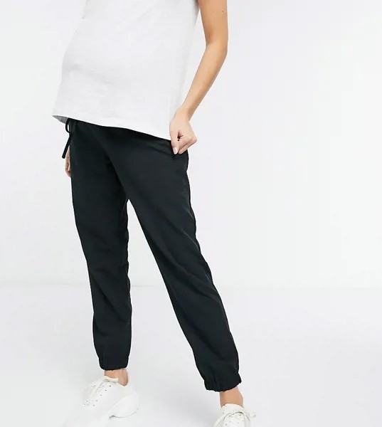 Черные джоггеры из плетеной ткани ASOS DESIGN Maternity-Черный