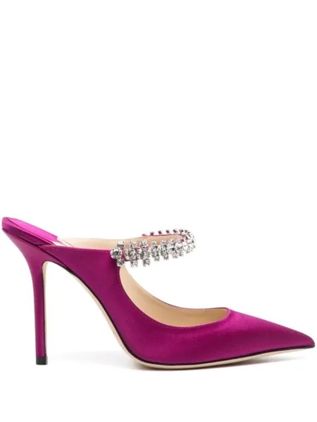 Jimmy Choo мюли Bing 100 с кристаллами, фиолетовый