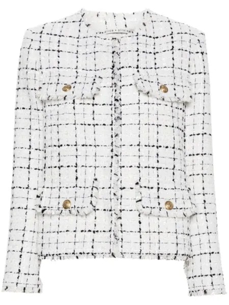 Alice + olivia куртка в клетку, белый