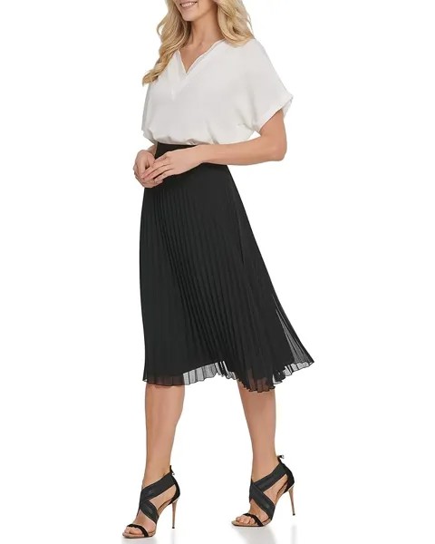 Юбка DKNY Women's Pull on Pleated Maxi Skirt, черный
