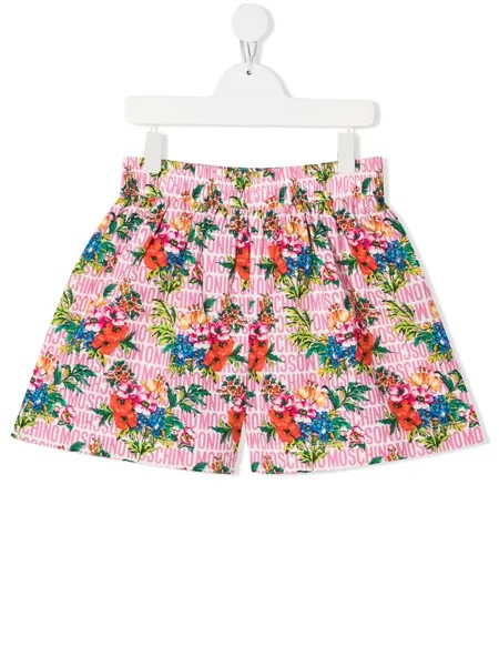 Moschino Kids шорты с цветочным принтом