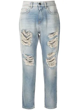TWINSET укороченные джинсы с прорезями