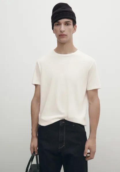 Базовая футболка Kurzärmeliges Aus Reiner Massimo Dutti, бежевый