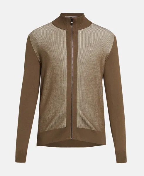 Шерстяной кардиган Boss Black, зеленый
