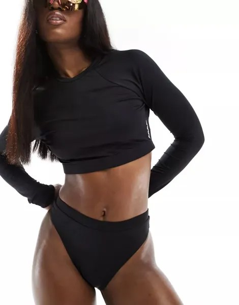 Твердые плавки бикини с высокой талией Speedo Flu3nte (ЧЕРНЫЕ)