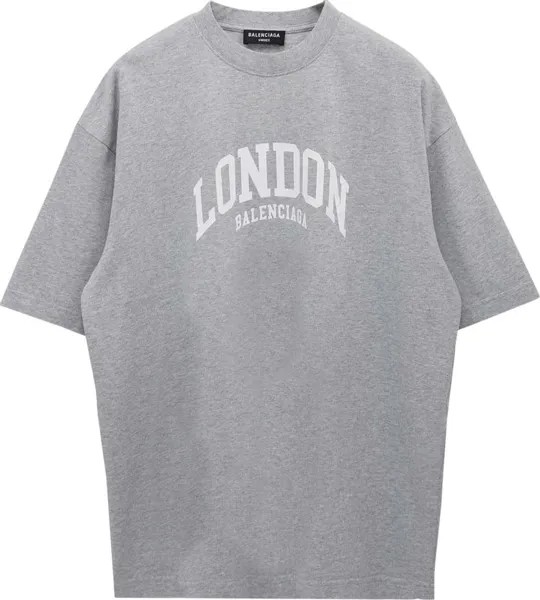 Футболка Balenciaga Cities London T-Shirt Medium Fit 'Grey', серый