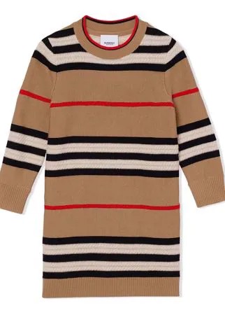 Burberry Kids платье-джемпер в полоску Icon Stripe
