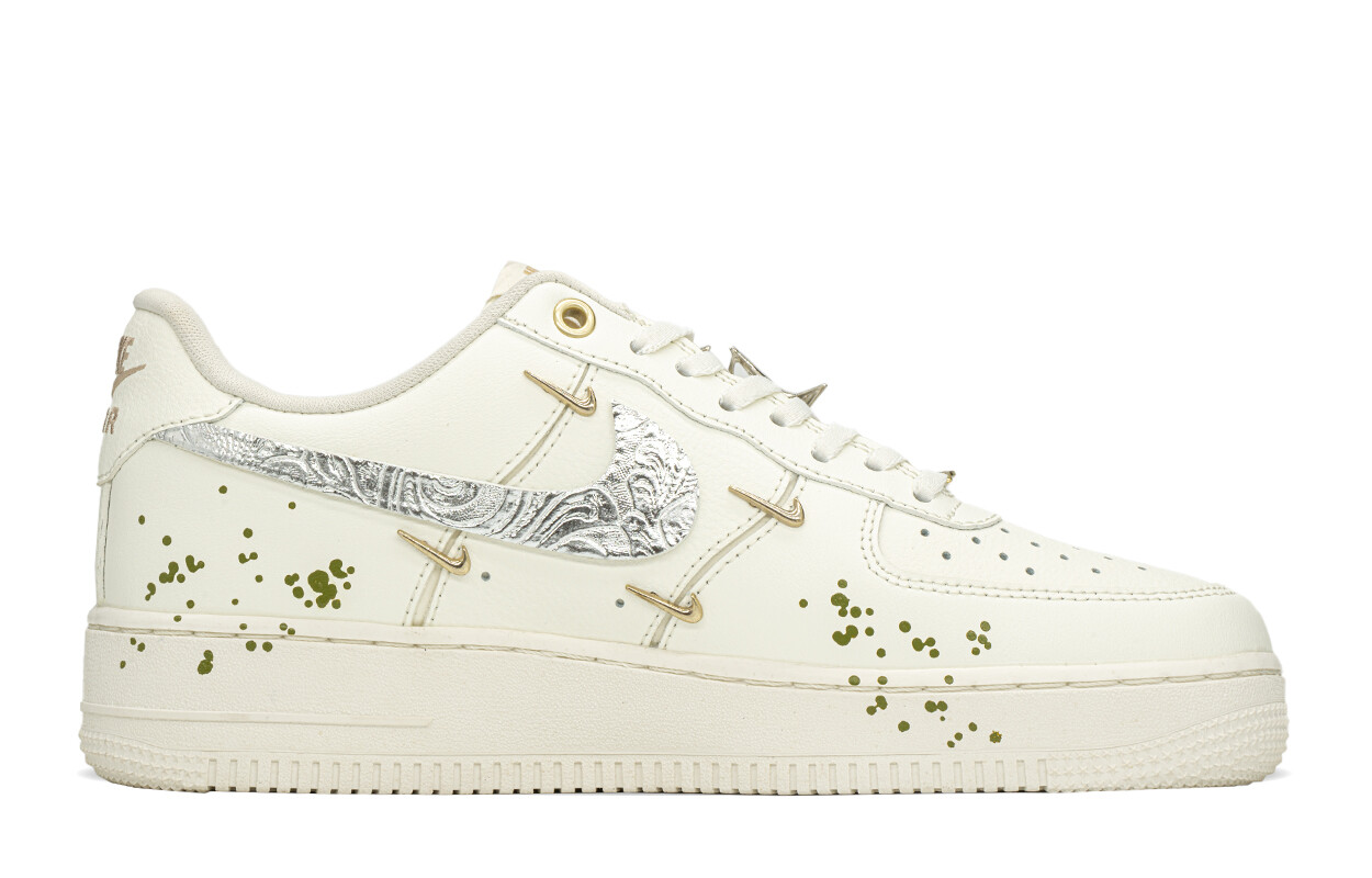 Кроссовки Nike Air Force 1 Skateboarding Shoes Women's Low-top White/green, зеленый