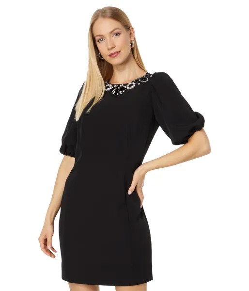 Платье Kate Spade New York, Embellished Double Crepe Dress