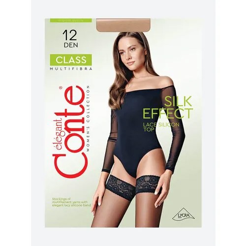Чулки Conte elegant Class, 12 den, размер 1-2, бежевый